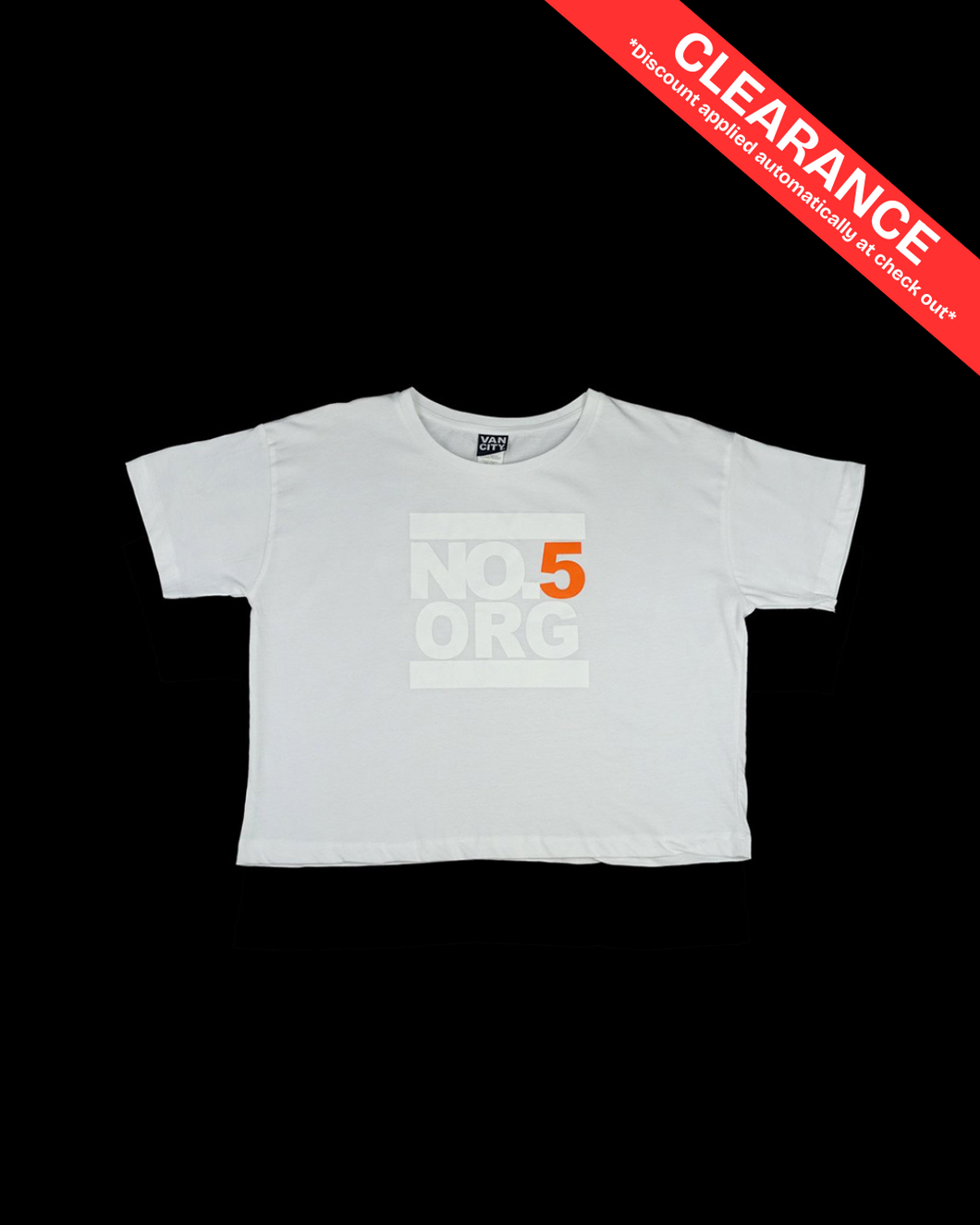 No5 UNDMC w/ Orange5 Crop Top - White