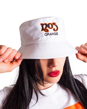 Load image into Gallery viewer, Classic No5 Orange Bucket Hat - White
