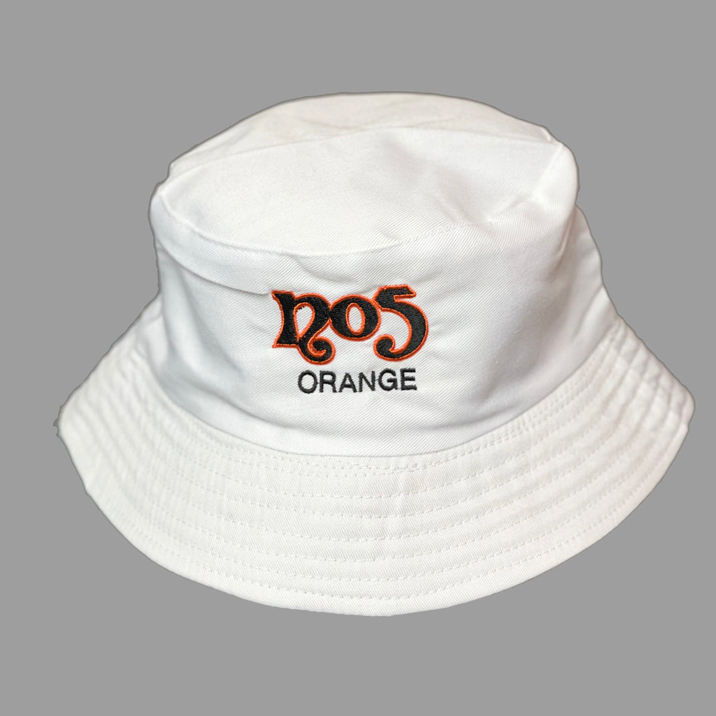 Classic No5 Orange Bucket Hat - White
